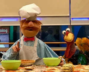 Muppet chef and turkey